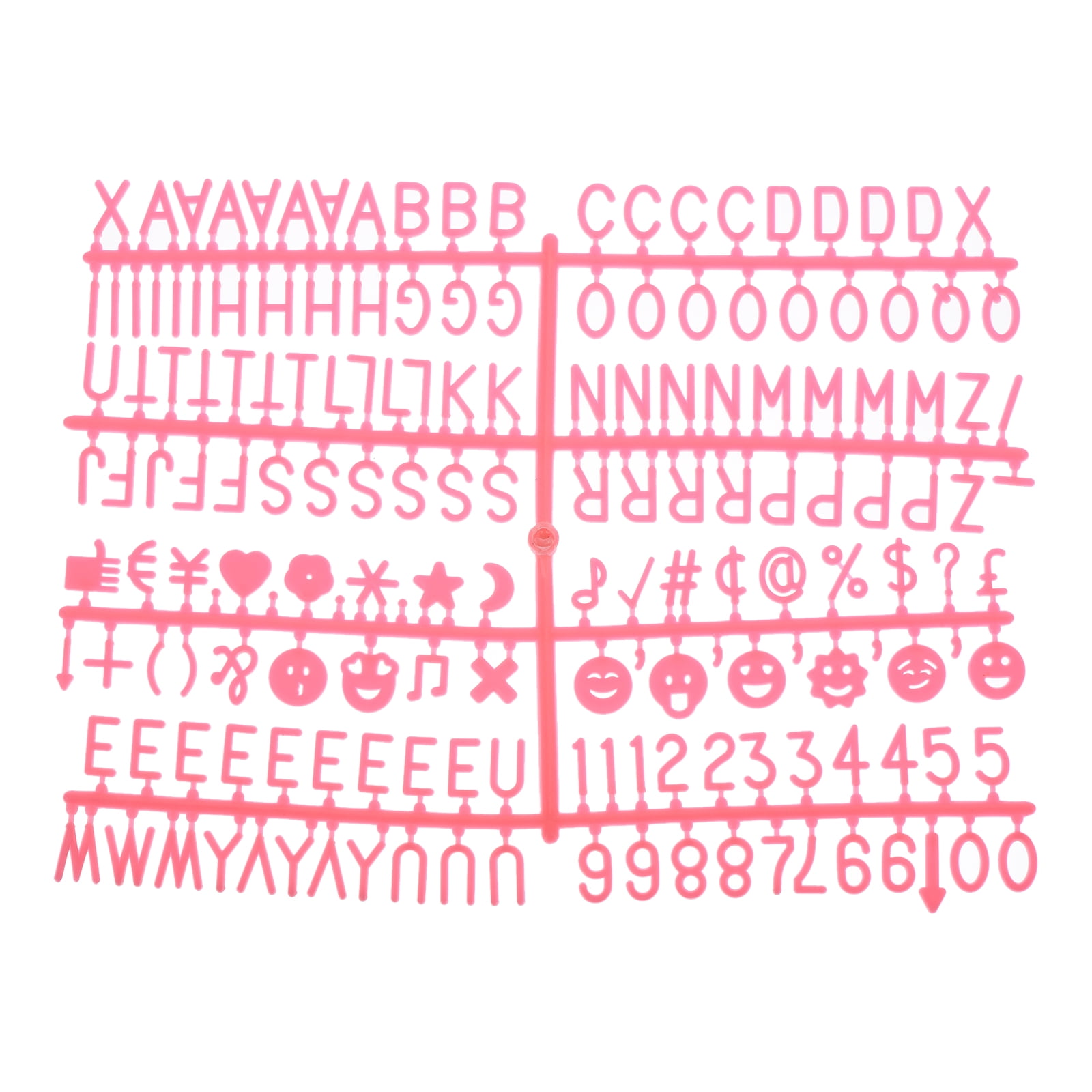 Felt Board Letters, 510 Characters Rose Red 3/4