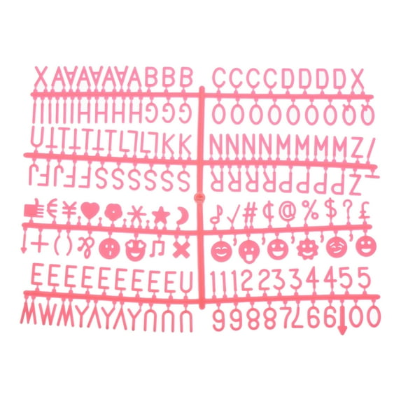 Felt Board Letters, 680 Characters Rose Red 3/4" Letters Numbers Symbols Changeable Plastic Message Boards 4Pcs