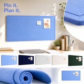 Felt Board for Wall Felt Bulletin Board 24 Inch Fabric Pin Display Board Large Photo Display Board Navy Blue Wall Decor for Bedroom Office Classroom Dorm, 1 Pack
