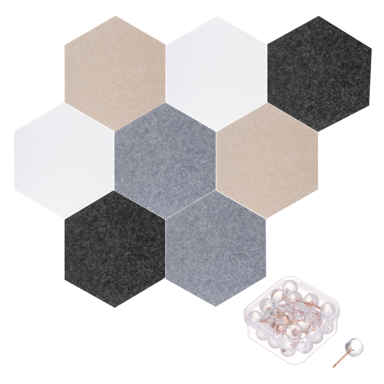 Felt Bulletin Board 11"x9.4" 8Packs Self Adhesive Pin Board with Pins