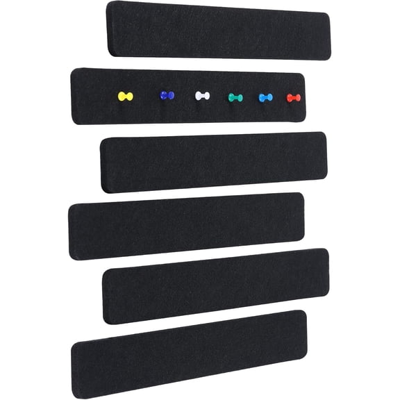 Felt Bulletin Board Bar Strip, Self-Adhesive Felt Board Strip, No Frame Wall Decorative Bulletin Board For Office Classroom Home, 6 Bars -Black