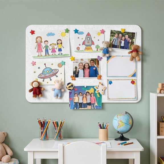 Felt Bulletin Board Photo Display, 24x36" Rectangular Pin Board for Wall, Picture Collage Organizer with 30 Push Pins, Linen Cork Board for Office Memos, Vision Board, Gray