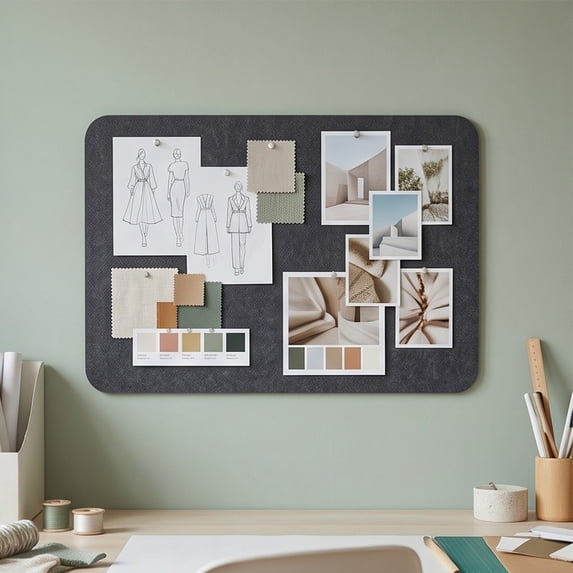 Felt Bulletin Board, Photo Display Board, Rectangular Pin Board for Wall, Message Board for Pictures and Notes, Polyester Wall Decor for Bedroom Office Dorm