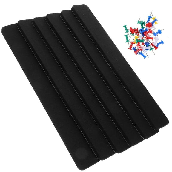 SEWOART 6Pcs Black Felt Message Boards ps for Wall Pin Board Organization