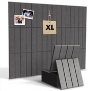MYMULIKE 48" x 36" Large Dark Gray Felt Bulletin Board, 12 Pack Cork Board Alternative with Adhesive Tabs for Wall & Room Decor,Home Office,Classroom Dorm
