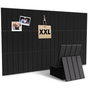 MYMULIKE 59" x 36" Large Black Felt Bulletin Board, 15 Pack Cork Board Alternative with Adhesive Tabs for Wall & Room Decor,Home Office,Classroom Dorm