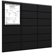Felt Bulletin Board, Large Cork Board for Wall 36" x 24", Felt Wall Tiles with 30 Push Pins, Thick Cork Board for Office Kitchen Classroom, 6 Pack, Black