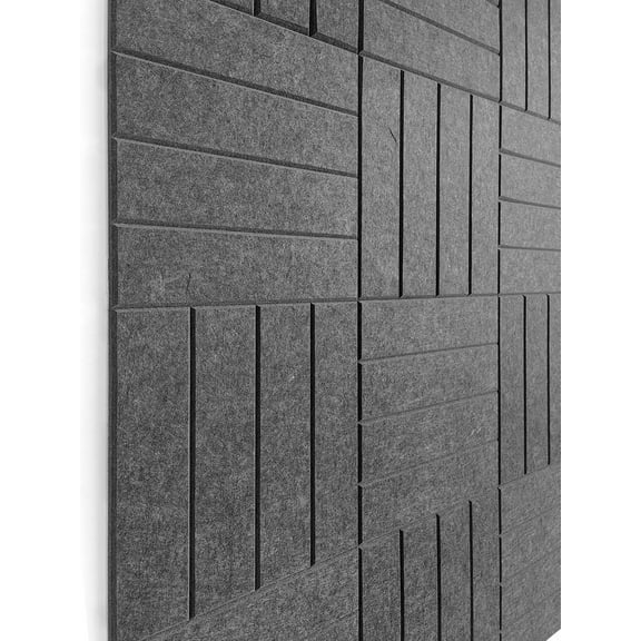 12 Pack Felt Bulletin Board Tiles, Modern Cork Board Alternative for Office Home Decor, Gray Pinboard Wall Panels