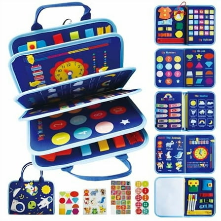 Felt Busy Book Sensory Toys for 3+ Years Old Toddlers Quiet Activity Book Educational Learning Contains Life Skills,Cognition,Sorting,Matching