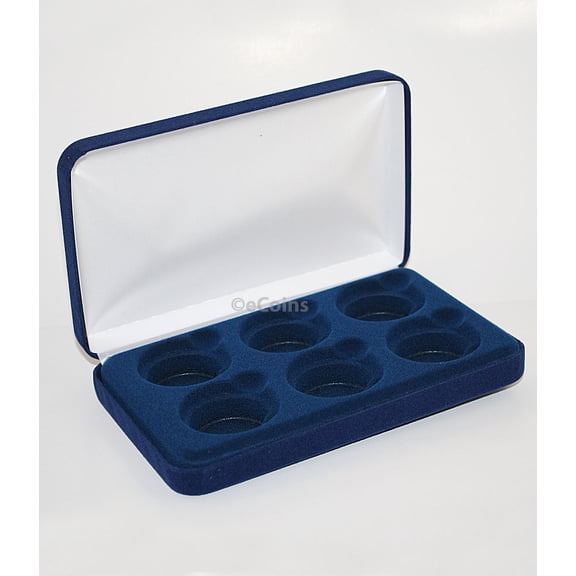 Felt COIN DISPLAY GIFT METAL PLUSH BOX holds 6-IKE or 6 Silver Eagles ASE