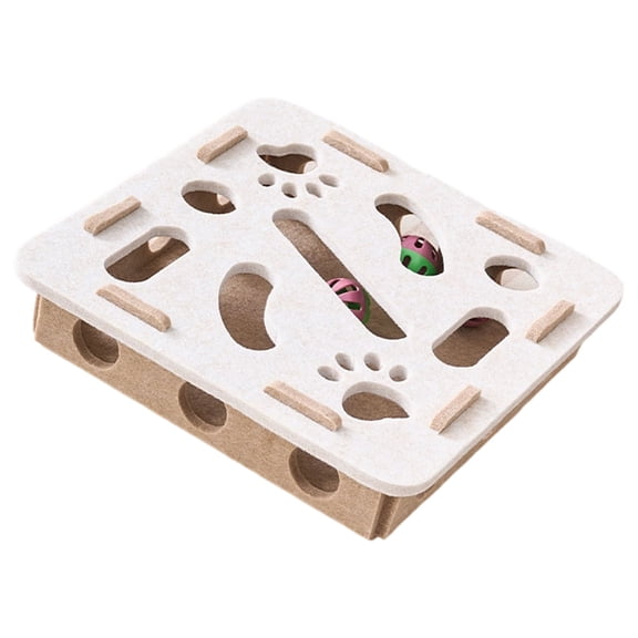 Felt Cats Enrichment Puzzle Box Teaser Toy For Indoor Play Promotes Hunting And Reduces Boredom Entertainment Gift