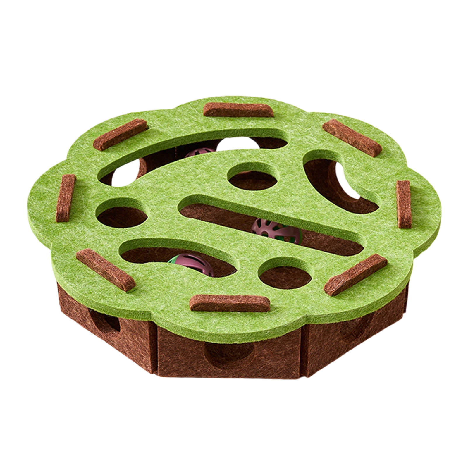 Photo inspiration: Interactive Puzzle Toys With A Focus On Mental Stimulation Reference: Felt Cats Puzzle Toy With Removable Bells Interactive Puzzle Design