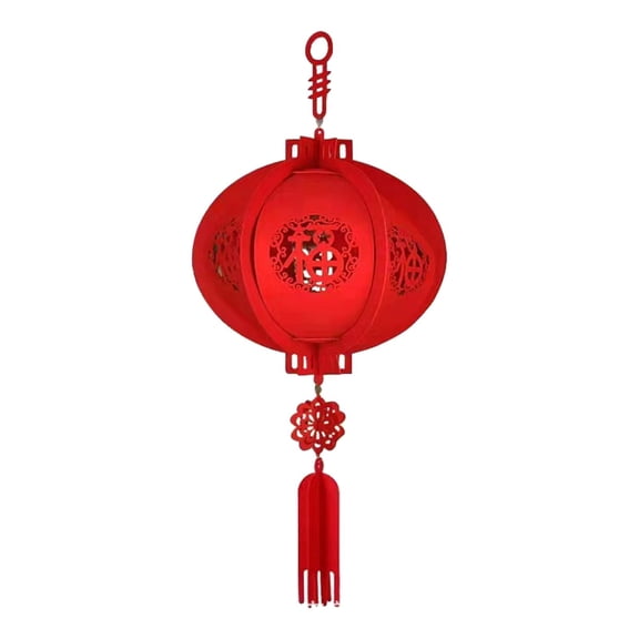 Felt Chinese Lantern 3D Puzzle Lantern Red Fu Good Luck Lantern for Chinese New Year Spring Festival Wedding Hanging Decoration , 30cmx55cm