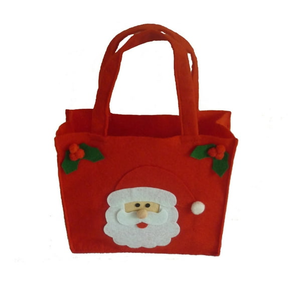 Felt Christmas Bag Baskets, Xmas Celebrations Bucket, Christmas Santa Claus Bag with Handle, Portable Candy Gift Treat Holder, Portable Candy Bag, for Party Favor Supplies