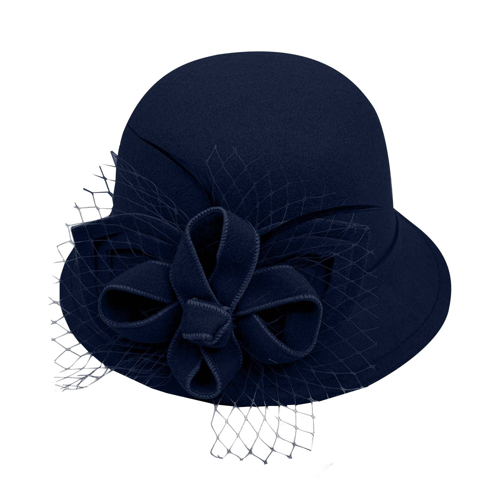 ladies dress hats for church FORBUSITE Perfect for adding a touch of sophistication and femininity to any outfit Felt Cloche Hat For Women