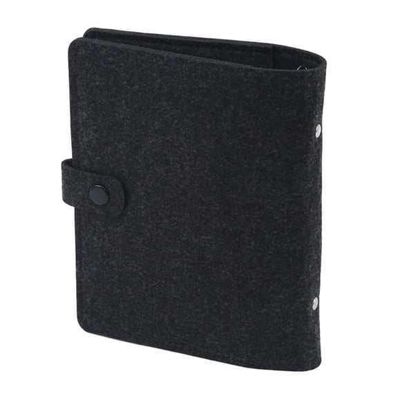 Felt Cloth 4 Rings Binder Refillable Notebook Binder Covers with Card Pocket Elastic Pen Slot for Refillable Journal