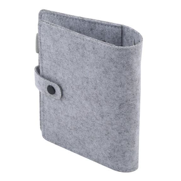 Felt Cloth 4 Rings Binder Refillable Notebook Binder Covers with Card Pocket Elastic Pen Slot for Refillable Journal