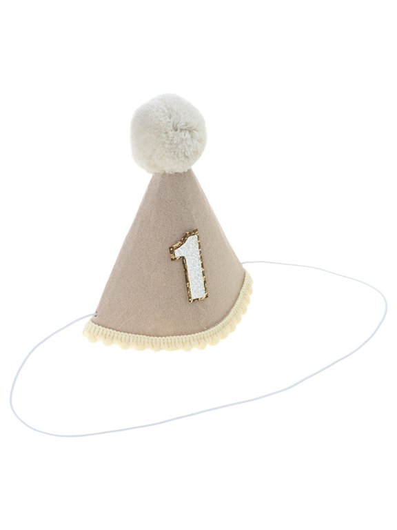 Felt Cloth First Birthday Celebration Hat Shower Party Hat for 1st Year Baby Boys Girls Themed Party Decorations