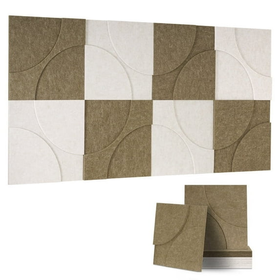 DOLLAR BOSS Felt Cork Board Tiles Self Adhesive Bulletin Board, Pin Board for Wall Decor Memos Photos Display, Decoration for Home Camel Beige, 8 Pieces, 12x12 Inches Each