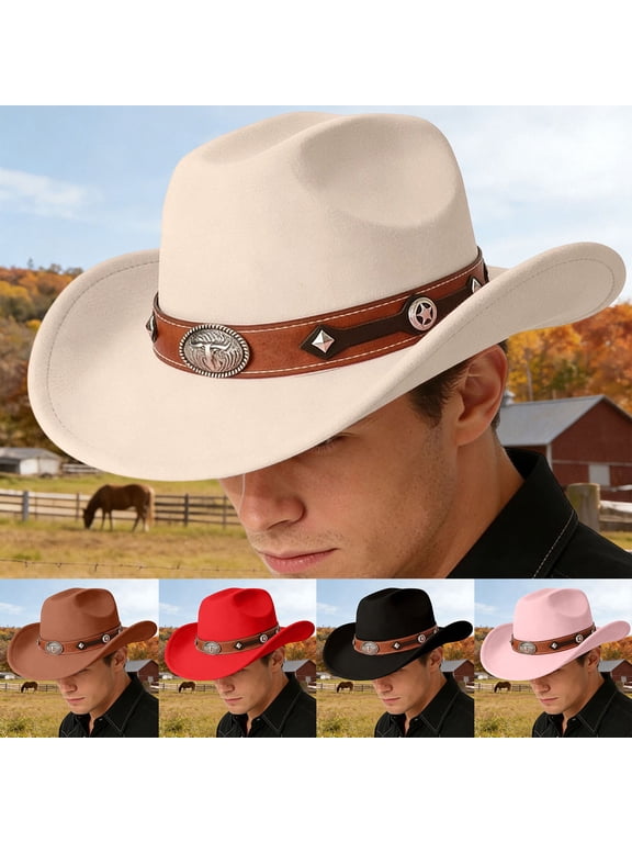 Felt Cowboy Cattleman Wide Brim Shapeable Western Hat for Men Women Rodeo Party