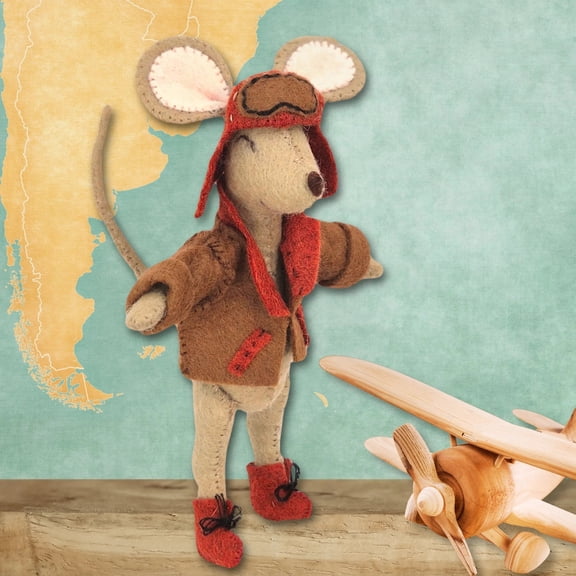 Wizardi Felt Craft Mini Kit - Little Mouse the Aviator MKAVI1F Corinne Lapierre