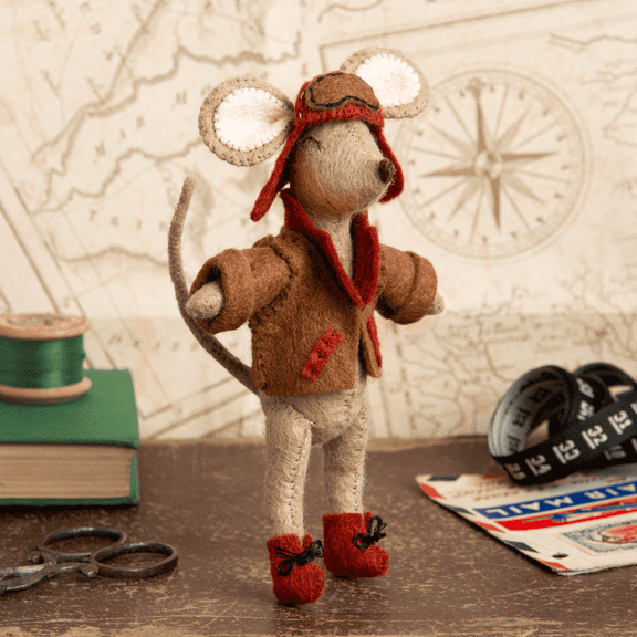 Wizardi Felt Craft Mini Kit - Little Mouse the Aviator MKAVI1F Corinne Lapierre
