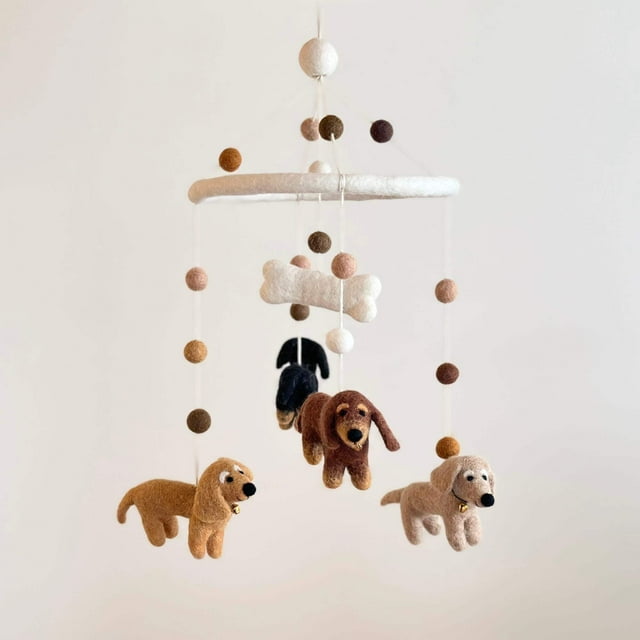 Felt Dachshund Dog Baby Mobile