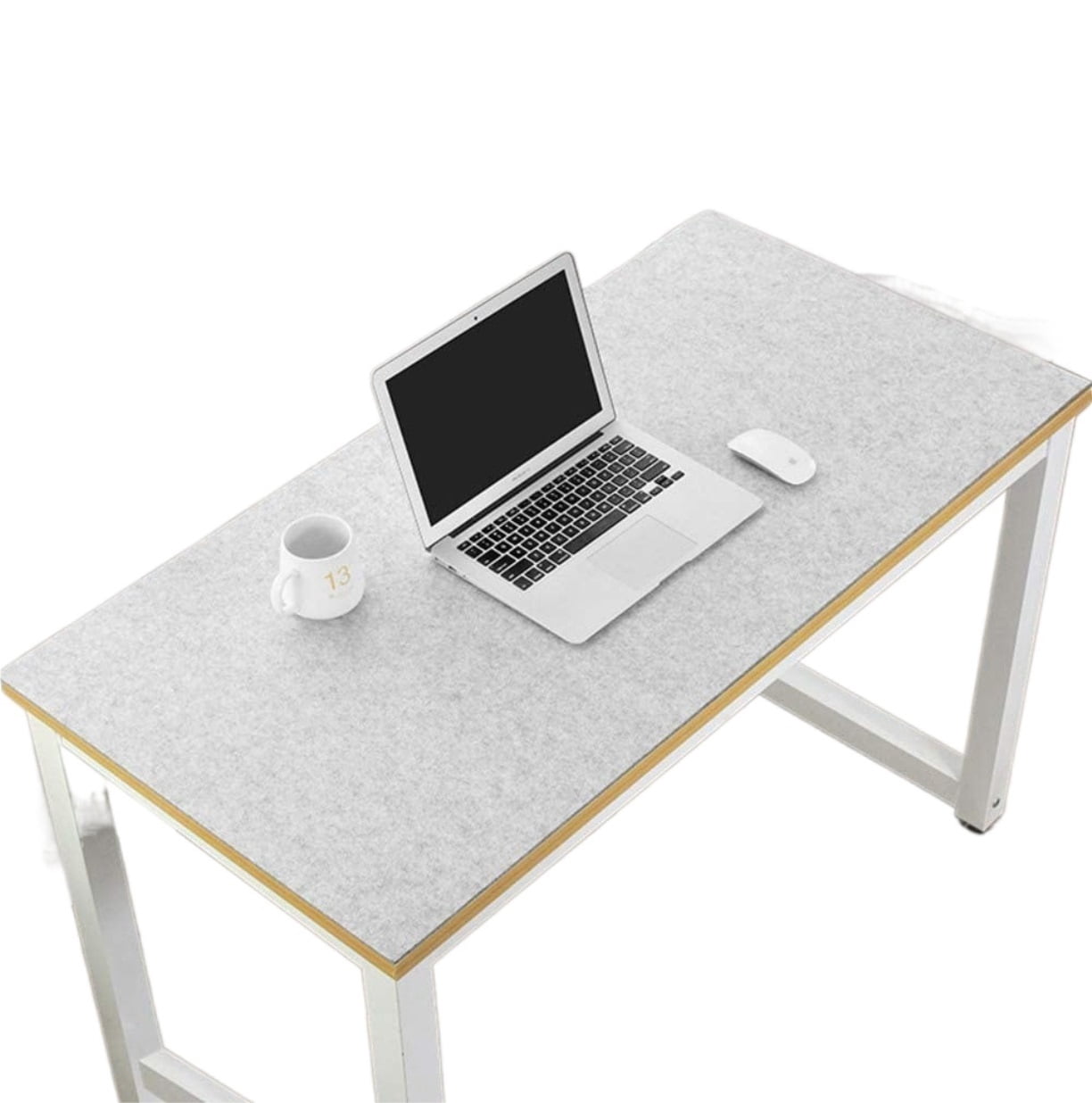 Felt Desk Mat Gaming Mouse Pad Not-Slip Anti-scalding Desktop Protector Large Office Writing Desk Mat Durable Home-Gray 120x60cm(47x24inch)