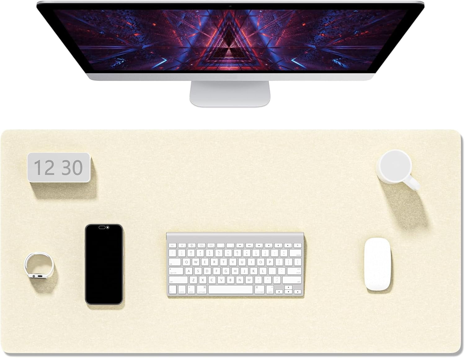 Felt Desk Mat, Minimalist Large Mouse Pad XXL 35.5 x 15.7 in, Desk Matt ...