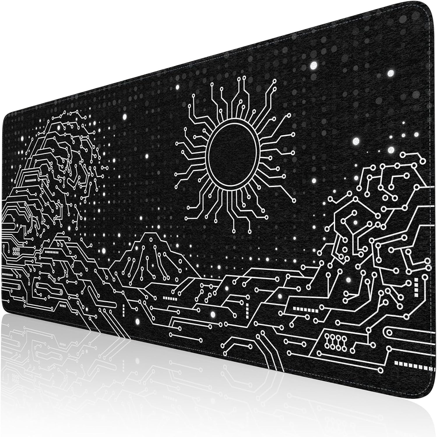 Felt Desk Mat, XXL Large Mouse Pad Desk Pad, Gaming Mousepad, Non-Slip Base, No Any Smell Desk Protector Cover Mat for Computer Keyboard Work Game Office Home-Black Chip