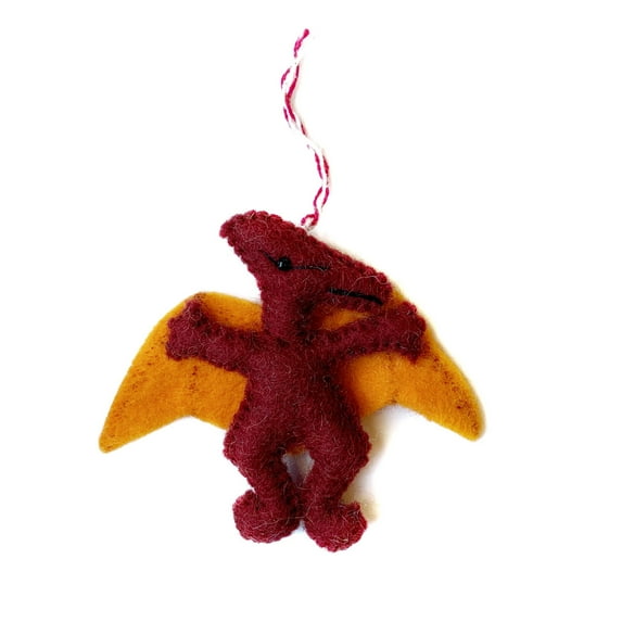 Felt Dinosaur Ornament, Pteranodon - Wool Fair Trade Handmade Christmas Nepal