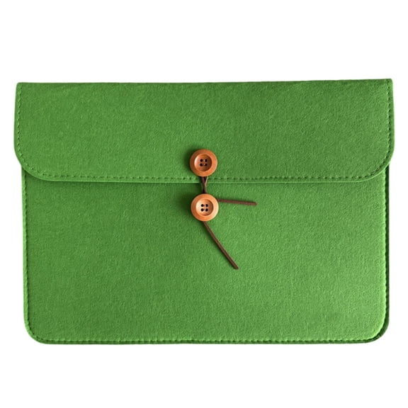 Felt Document Bag - A4 File Organizer with Button Closure, Durable Office File Holder for Travel, Meeting, Home, Office, Classroom Stationery, Felt Tablet Sleeve & Business Organizer, Green