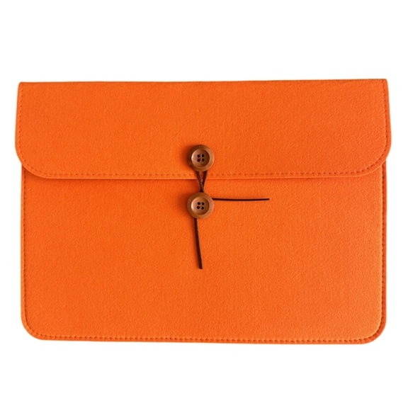 Felt Document Bag - A4 File Organizer with Button Closure, Durable Office File Holder for Travel, Meeting, Home, Office, Classroom Stationery, Felt Tablet Sleeve & Business Organizer, Orange