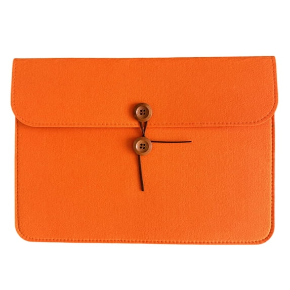 Felt Document Bag - A4 File Organizer with Button Closure, Durable Office File Holder for Travel, Meeting, Home, Office, Classroom Stationery, Felt Tablet Sleeve & Business Organizer, Orange