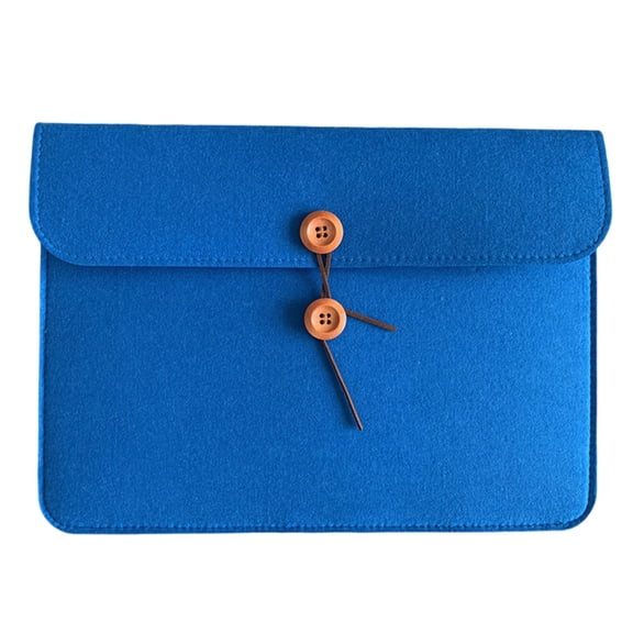 Felt Document Bag - A4 File Organizer with Button Closure, Durable Office File Holder for Travel, Meeting, Home, Office, Classroom Stationery, Felt Tablet Sleeve & Business Organizer, Blue