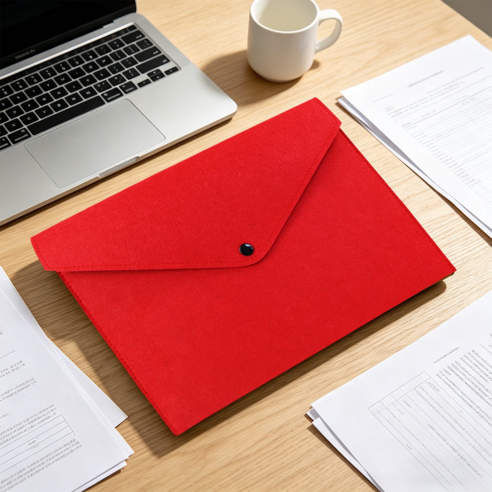 Felt Document Folder,A4 Size Snap Button File Bag,Multi-Color Portable ...