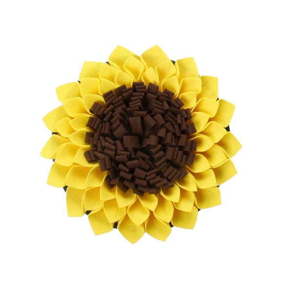 Felt Dog Sniffing Mat in Sunflower Shape for Slow Feeding and Interactive Foraging Games, Machine Washable and Anti-Slip Design