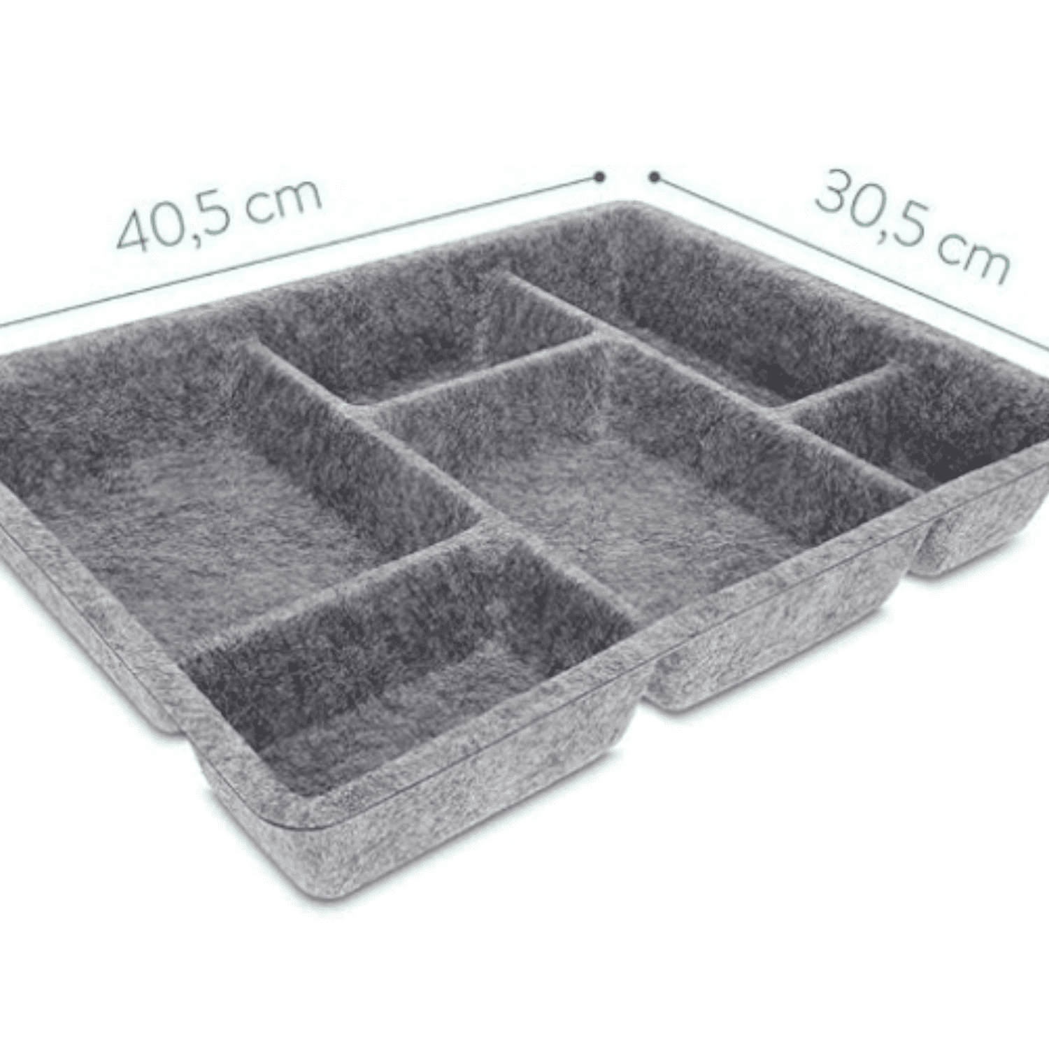 Felt Drawer Organizer Tray - Tidy Desk Drawers, Office Supplies, Jewelry, Cosmetics, Small Personal Items and Accessories - Gray