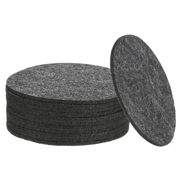 Uxcell Felt Drink Coasters, 3.5 inch Coffee Cup Coasters Protect Furniture and Table from Home Bar Use Dark Grey