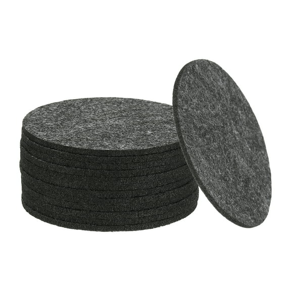 Felt Drink Coasters, 3 Inch Coffee Cup Coasters Protect Furniture and Table from Home Bar Use Dark Grey