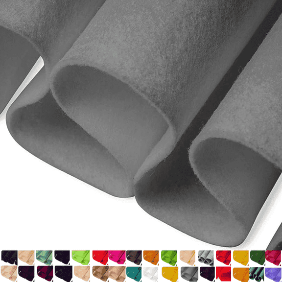 FabricLA Felt Fabric | 36"X 36" inch (1 Square Yard) 1.6mm Thick Fabric | Non-Stiff, Soft Fabric Material Durable Felt Fabric Soft Felt Roll for Crafts, Sewing, and Padding Fabric Platinium Grey