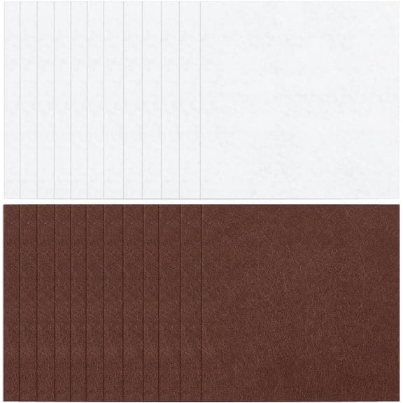 Felt Fabric 40 Sheets 2 Colors 7" x 11" Felt Sheets for Crafts White Brown Woven Acrylic Craft Fabric for DIY Craftwork Sewing Patchwork Craft Felt Halloween Christmas Fabric Fall Felt DIY