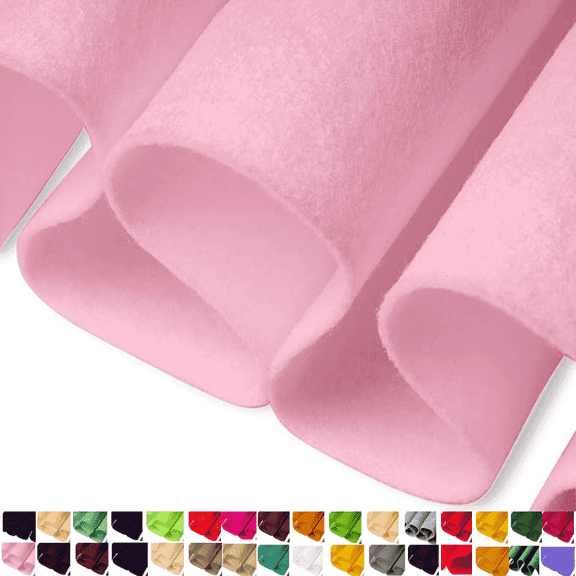 FabricLA Felt Fabric | 72" Inch Wide & 1.6mm Thick Baby Pink Fabric | Non-Stiff, Soft Fabric Material Felt Fabric by The Yard Soft Felt Roll for Crafts, Sewing and Padding | 1 Yards Fabric Baby Pink