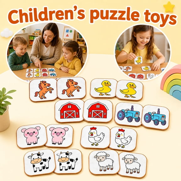 Felt Farm Matching Game for Toddlers – Farm Animal Memory Game & Flash Cards – Soft and Safe for Ages 1+ – Memory Preschool Learning Activity – Educational Farm Toy for Boys & Girls