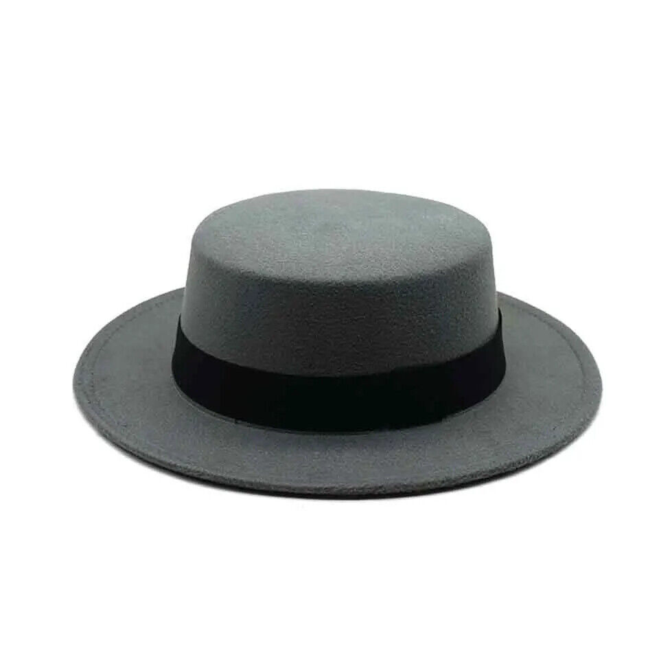 1 chapeau Fedora noir classique en laine mélangée style britannique chapeau de jazz Manhattan à bord court plat chapeau église derby casquette à bord droit pour fête de mariage spectacle de talent