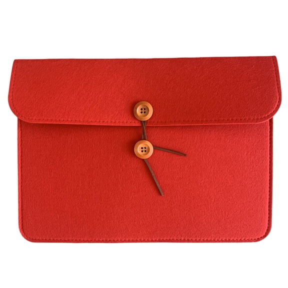 Felt File Folder, Document Organizer File Folder, Wooden Button Closure Bag, Portable Paper Storage, 13.4X9.4inch File Pouch, Business Travel Organizer, Office Document Holder, Multipurpose File Bag
