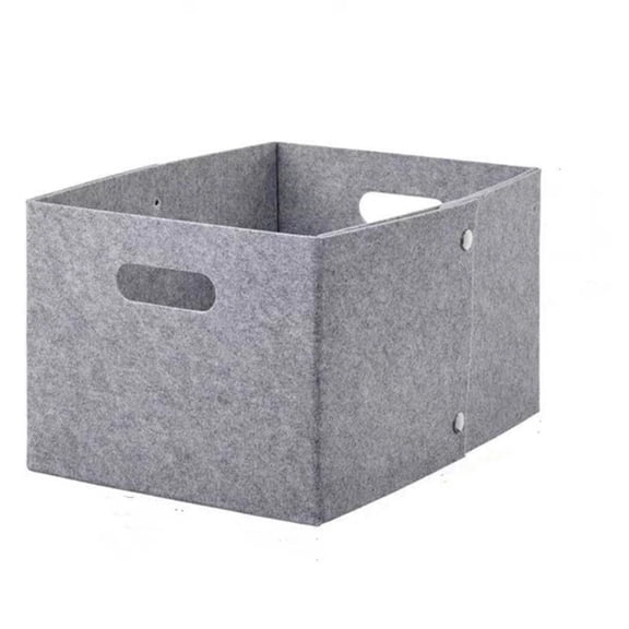 Felt Foldable Storage Cube - Nursery Cubby Bin for Cube Organizer, Closet Organizers and Storage Toy Bin, Rope Baskets Bins for Toys Storage - Gray