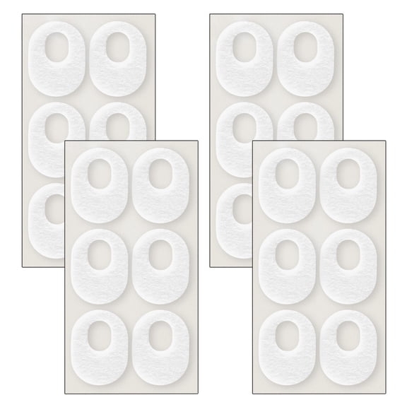 Felt Foot Pads, Circular Self-Adhesive Style, Anti-Friction Corn Cushion Protector, Shock Absorbing Callus Relief Foot Stickers, 4Sheets, Oval, White
