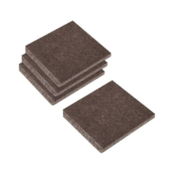 Felt Furniture Pads, 1" x 1" Self Adhesive Square Floor Protectors, Brown 12Pack
