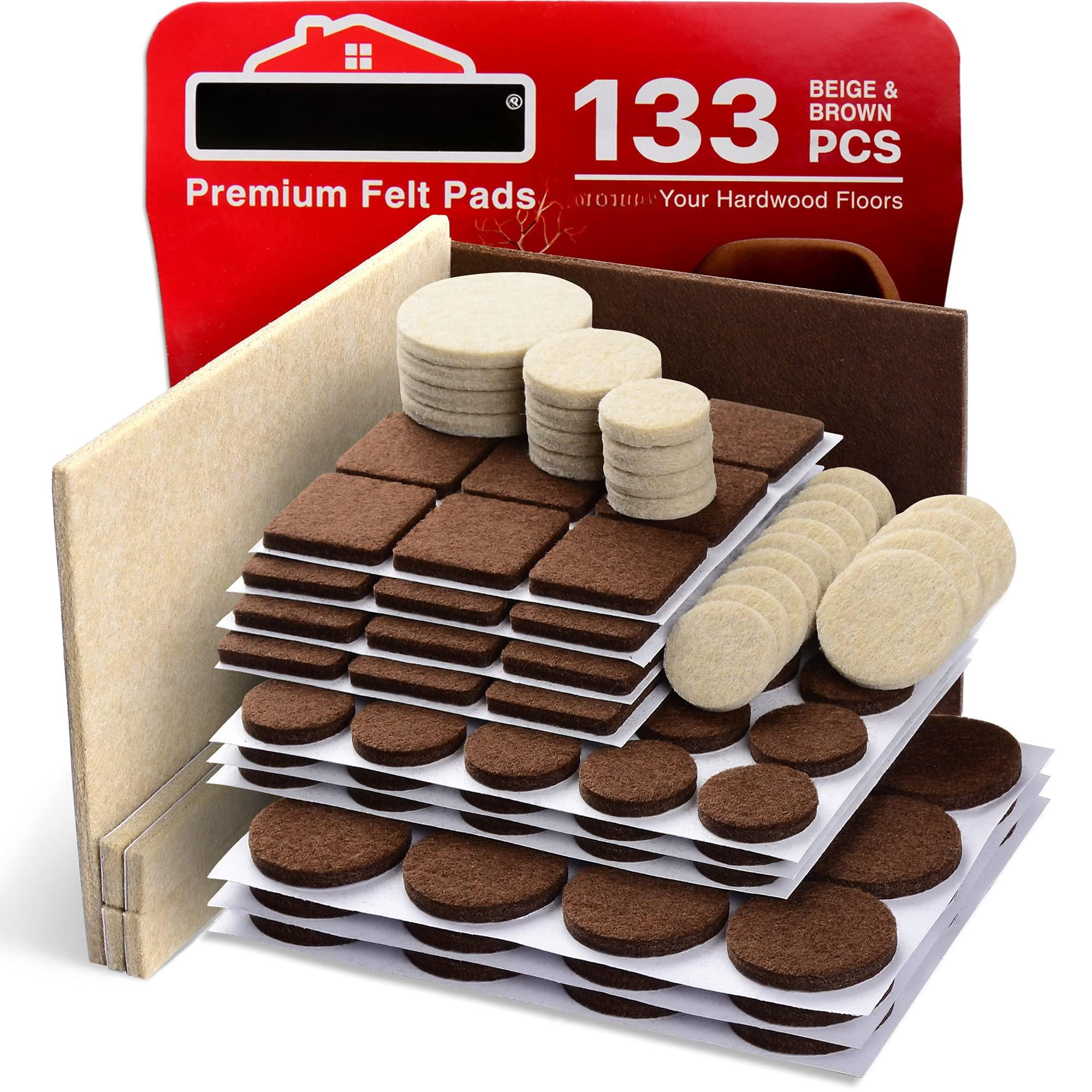 Felt Furniture Pads  133 - Feet Wood Floor Protectors Protect Your Hardwood & Laminate Flooring! Brown And Beige